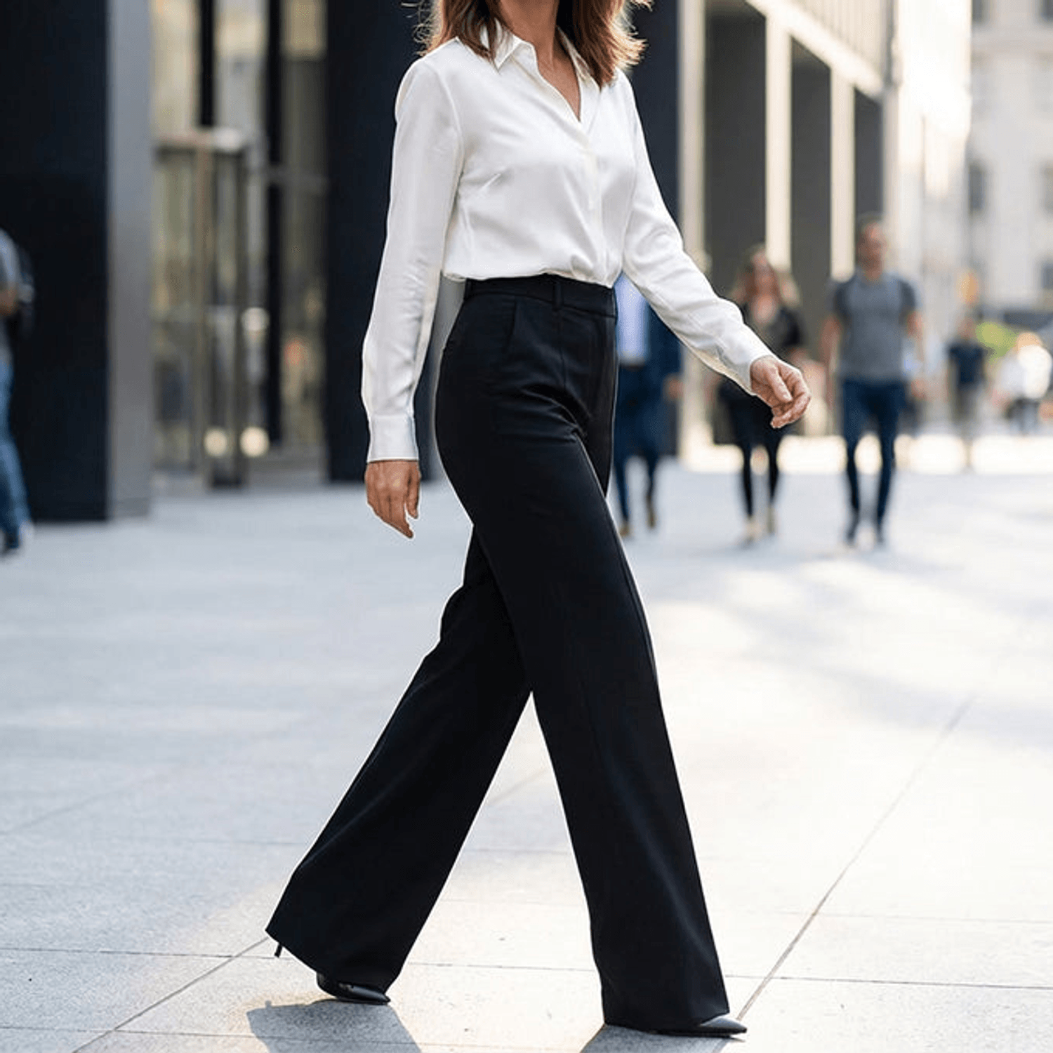 Elara – Women's High-Waisted Wide-Leg Suit Trousers