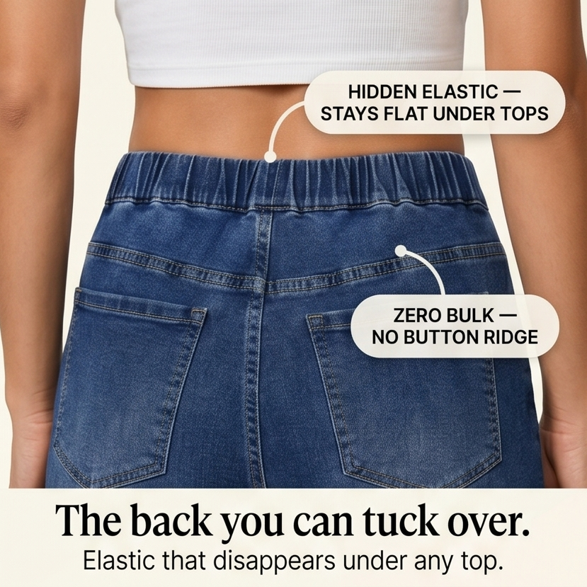 Lounette Elastic-Waist Cropped Denim Jeans for All-Day Comfort