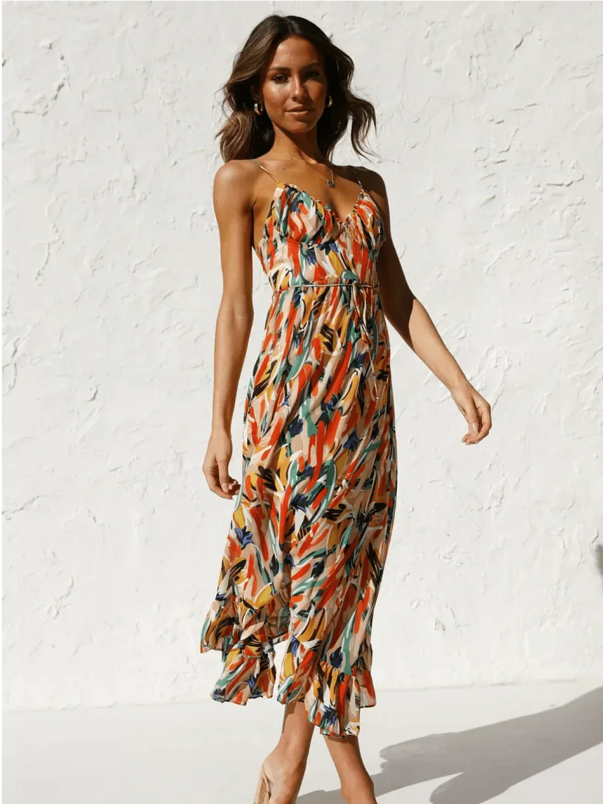 Chiara - Colorful Midi Dress for Women | Summer Elegance