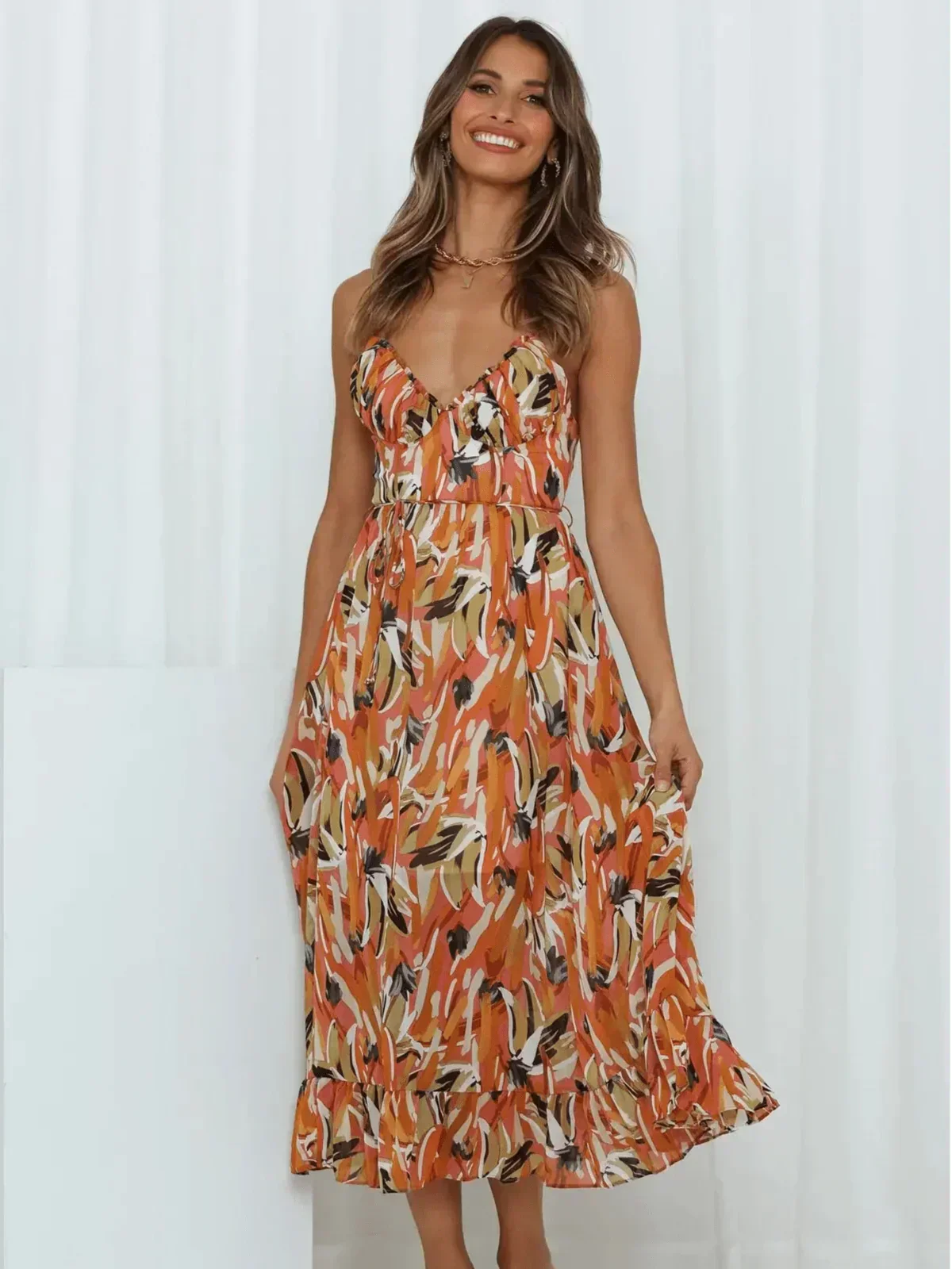 Chiara - Colorful Midi Dress for Women | Summer Elegance