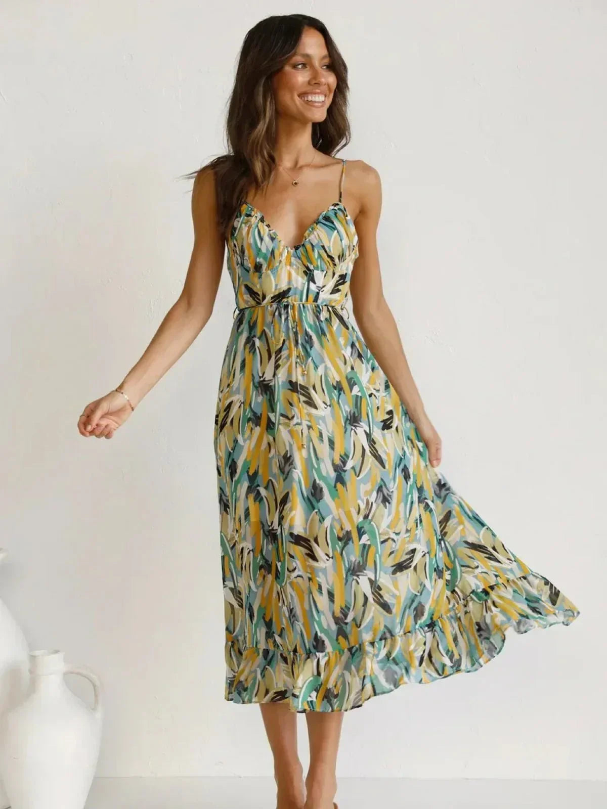 Chiara - Colorful Midi Dress for Women | Summer Elegance