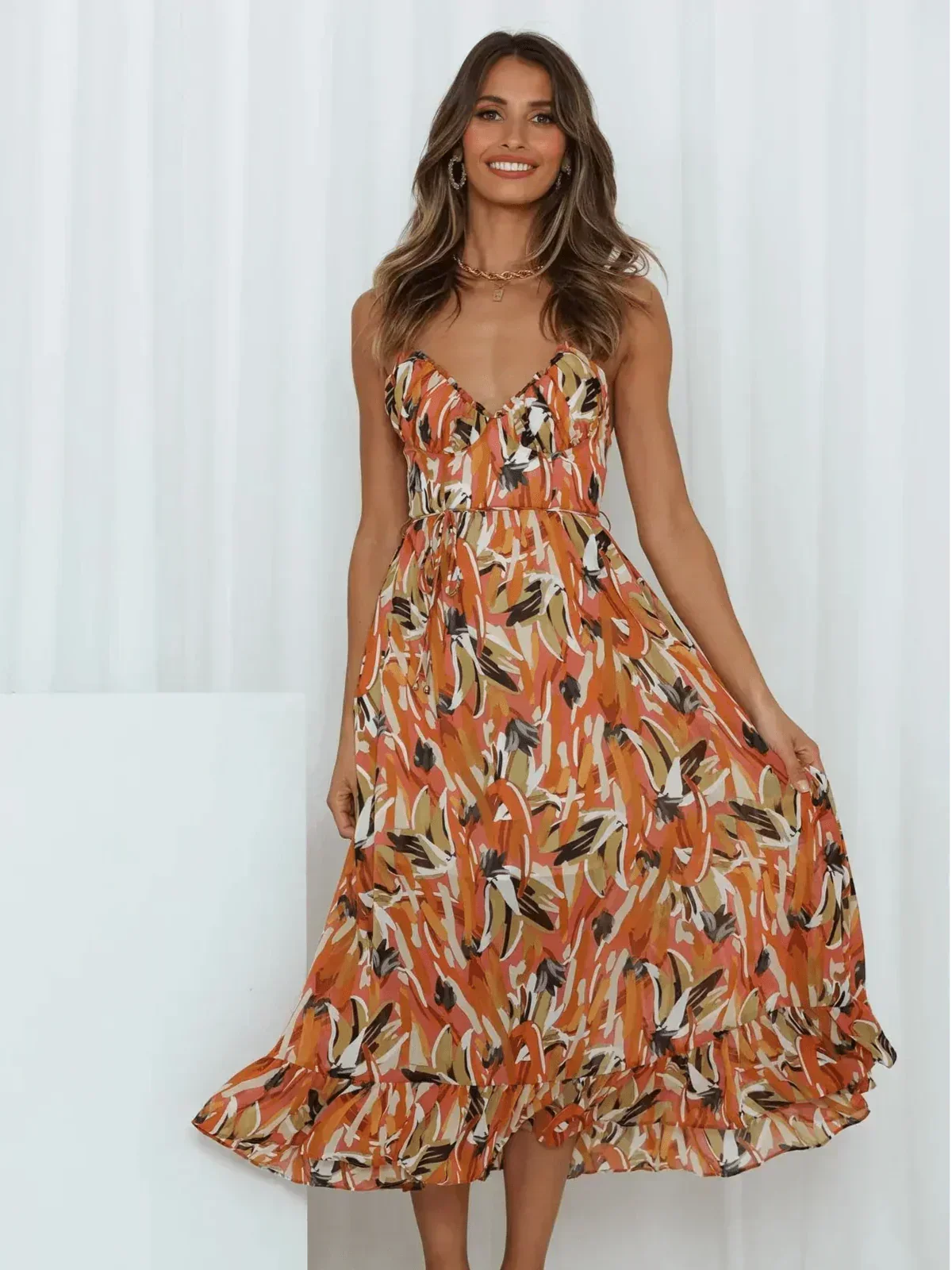 Chiara - Colorful Midi Dress for Women | Summer Elegance