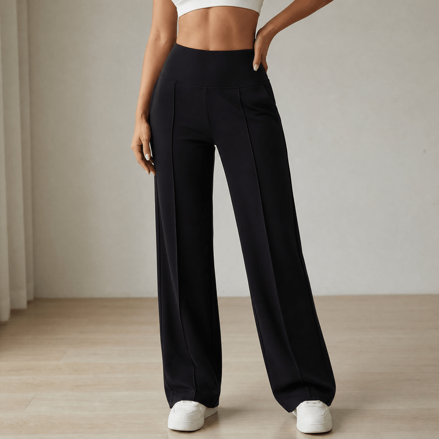Elyra – Women's Wide Leg Yoga Pants with Crossover Waist