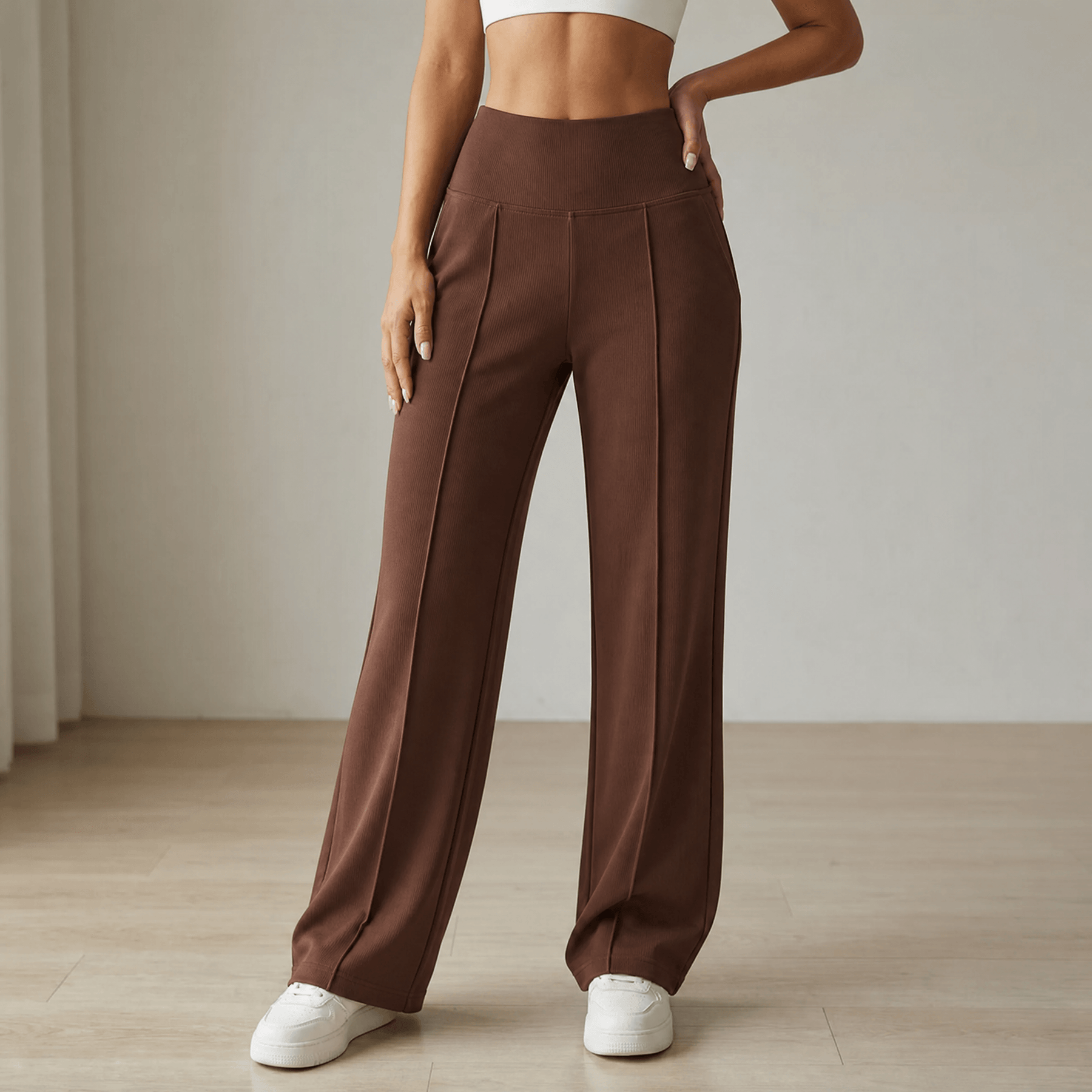 Elyra – Women's Wide Leg Yoga Pants with Crossover Waist