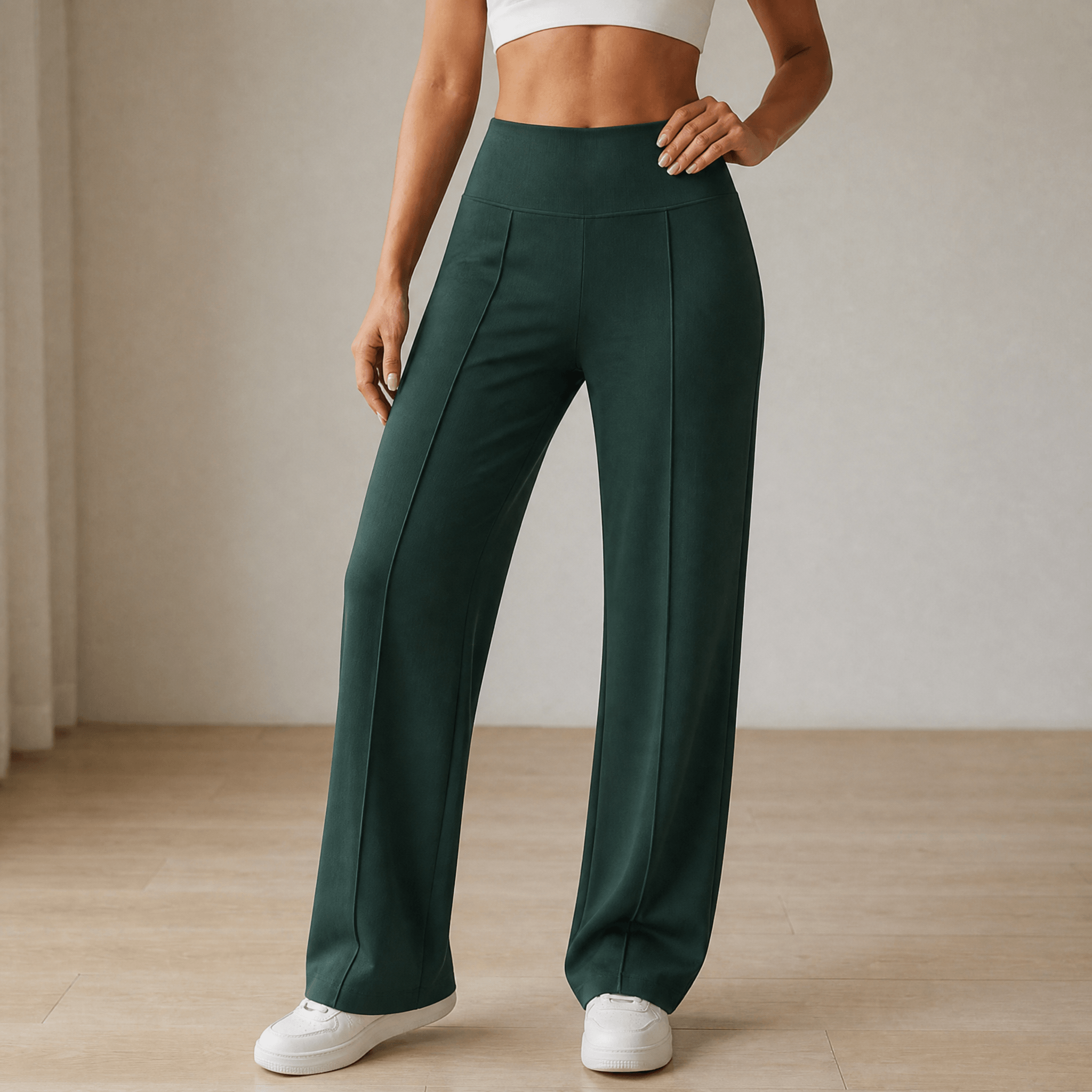 Elyra – Women's Wide Leg Yoga Pants with Crossover Waist