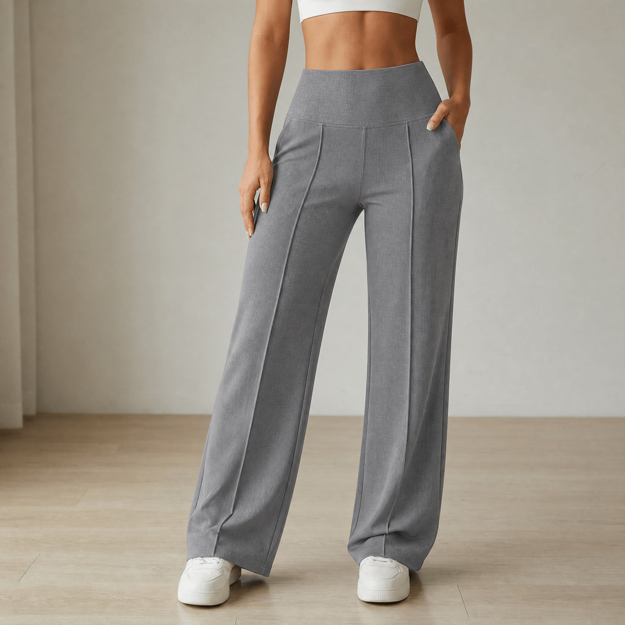 Elyra – Women's Wide Leg Yoga Pants with Crossover Waist