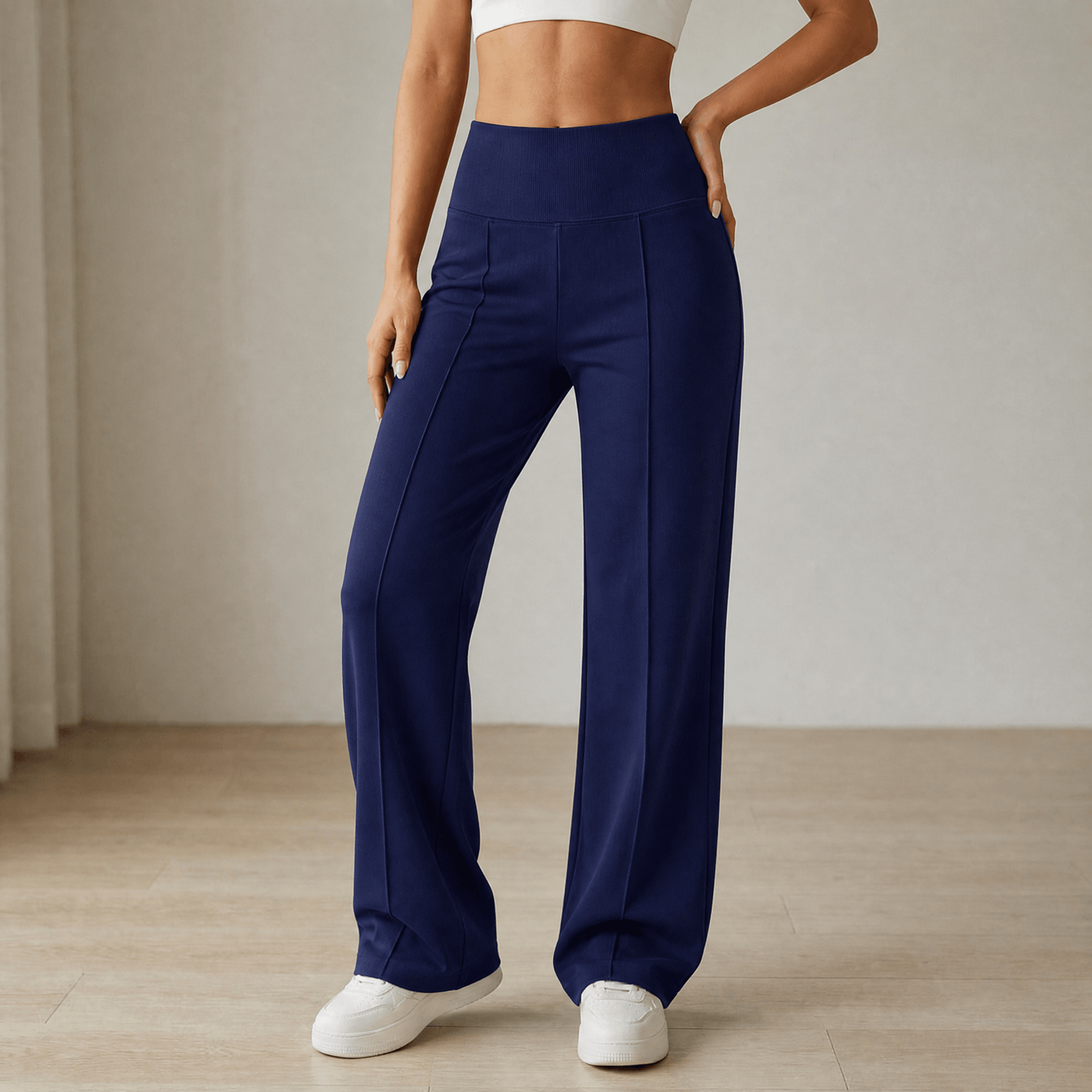 Elyra – Women's Wide Leg Yoga Pants with Crossover Waist