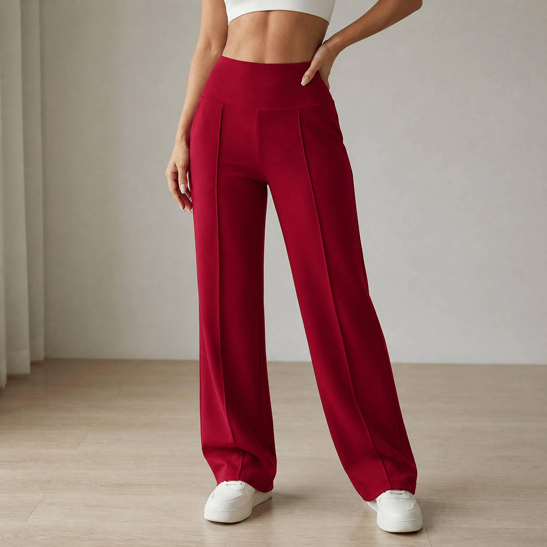 Elyra – Women's Wide Leg Yoga Pants with Crossover Waist