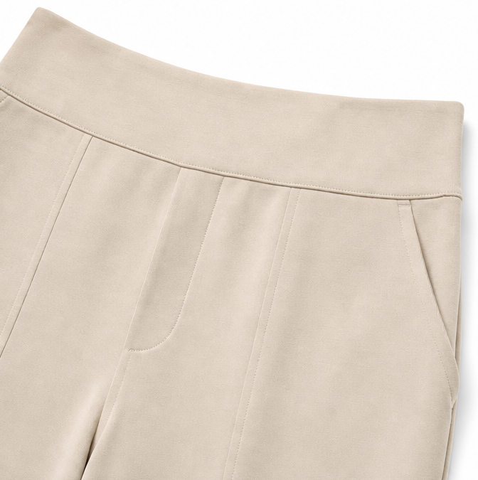 Everalyn – High-Waisted Stretch Cropped Wide-Leg Capris with Pockets