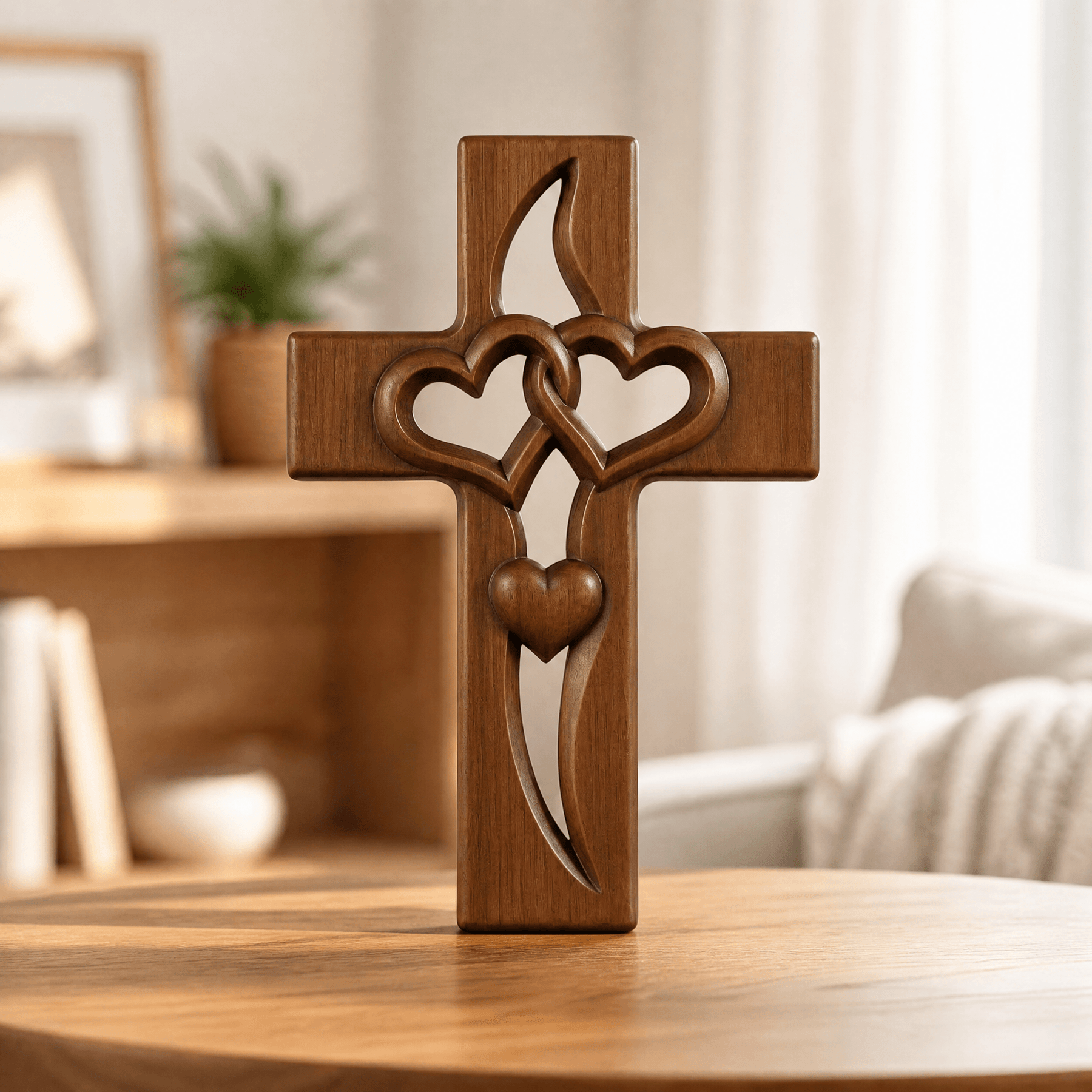 Everheart - Intertwined Heart Cross Wall Decor