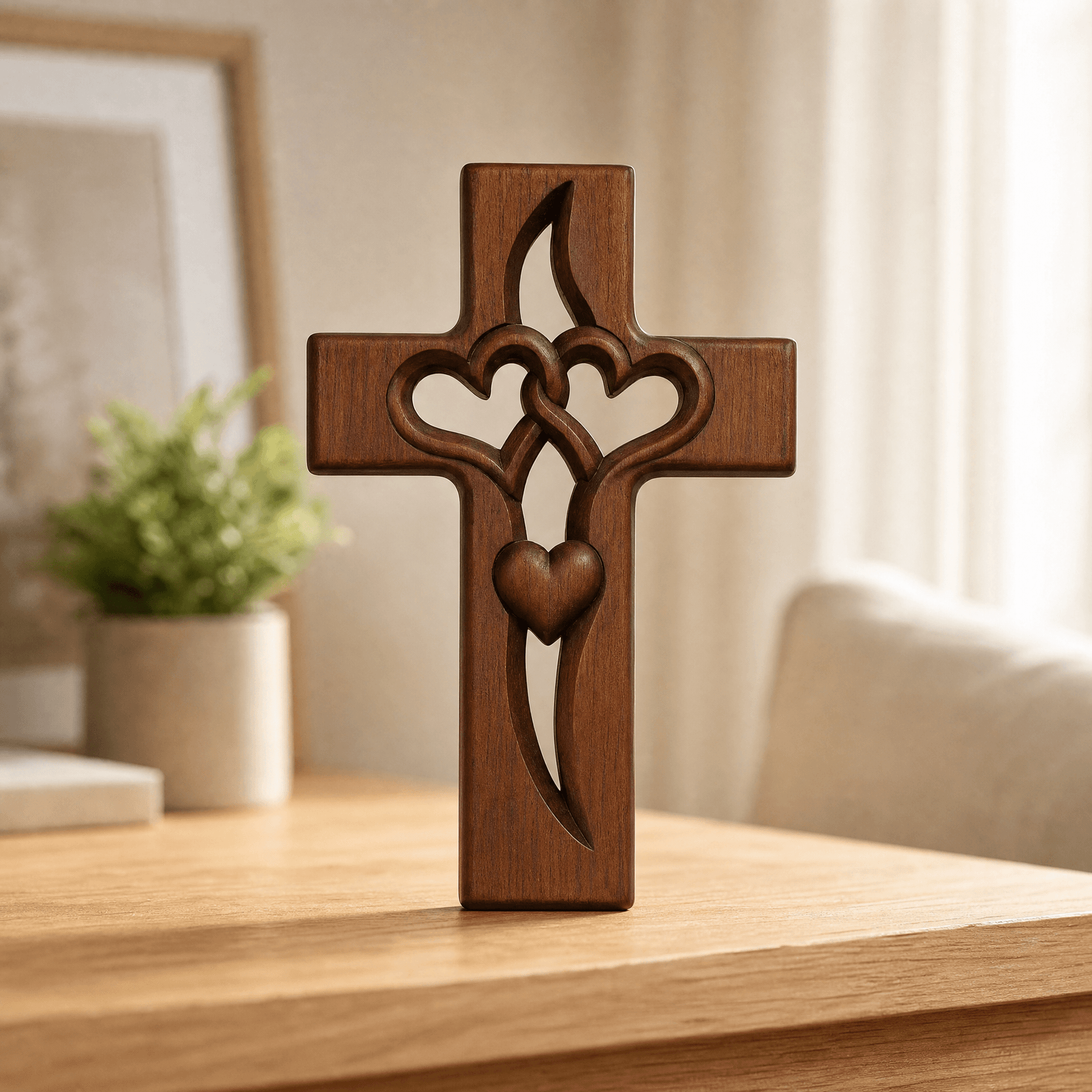 Everheart - Intertwined Heart Cross Wall Decor