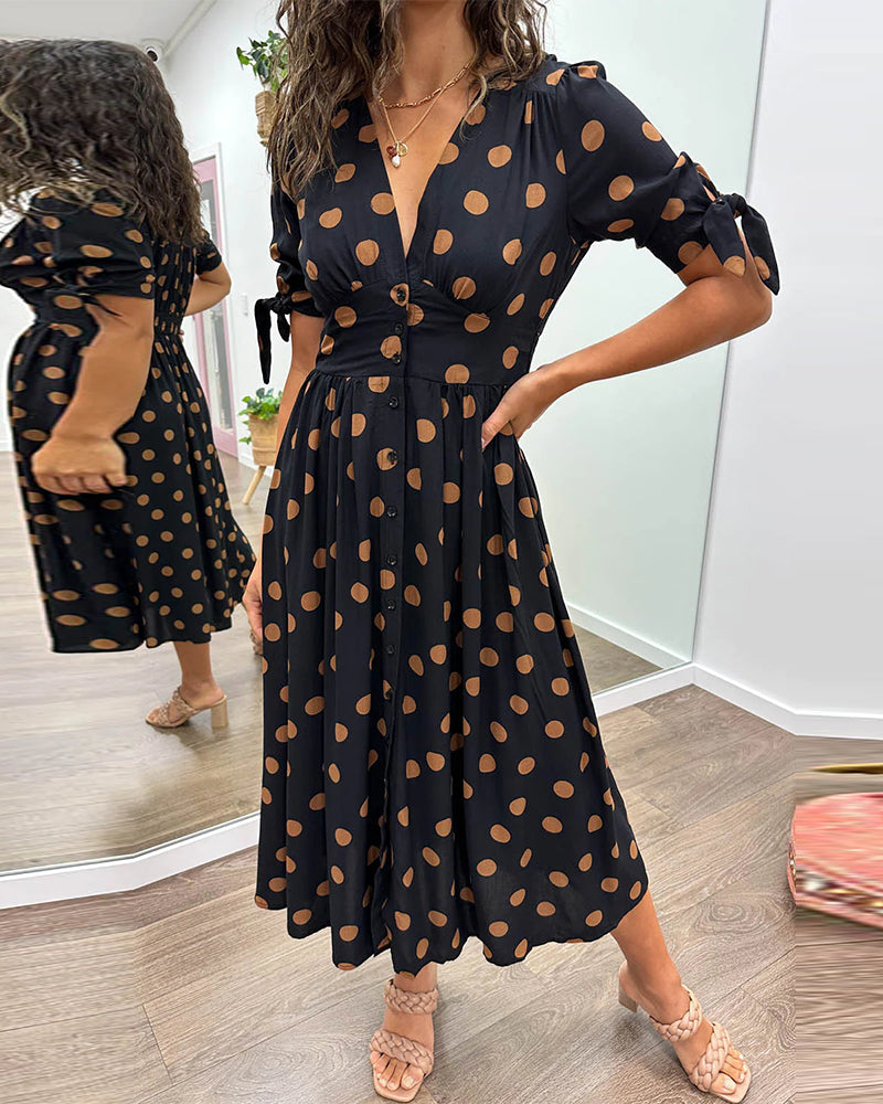 Maria | Button Polka Dot Dress