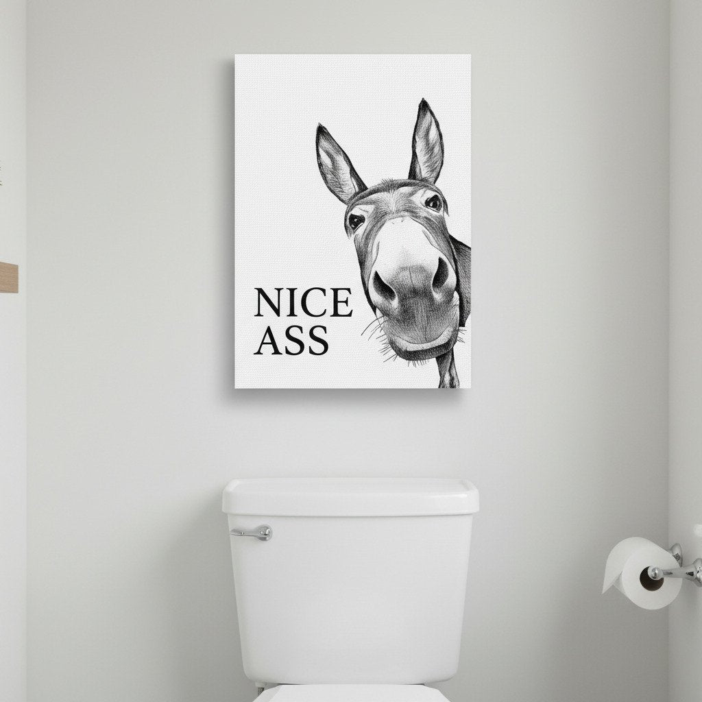Gigglery - Funny Donkey Bathroom Wall Art