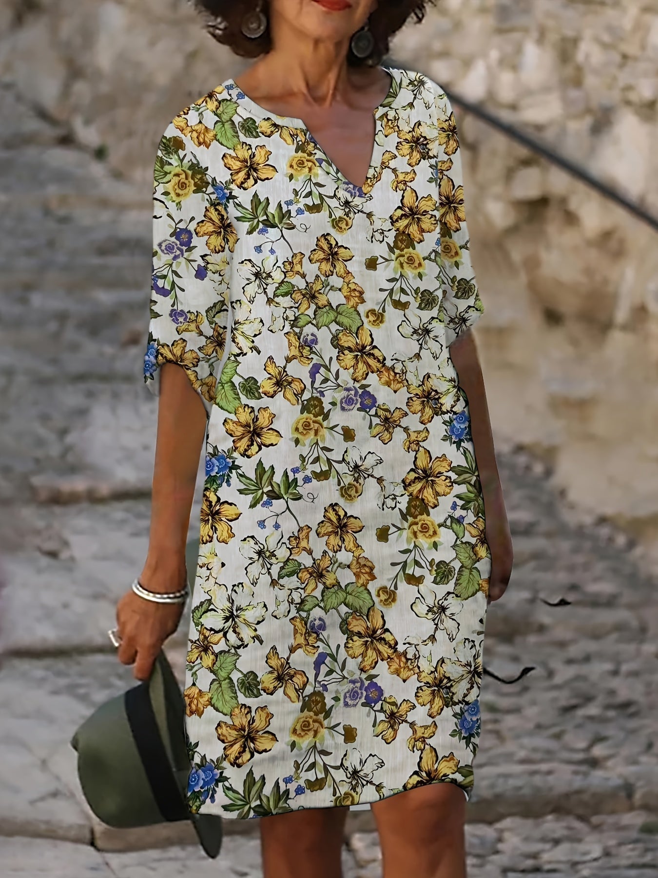 LORRAINE | Straight Midi Print Dress
