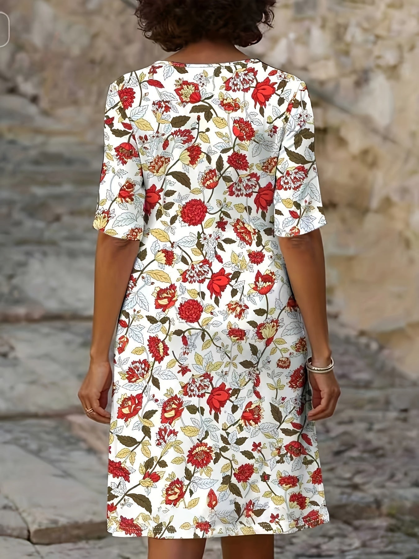 CONSTANCE | Classic Floral V-Neck Dress