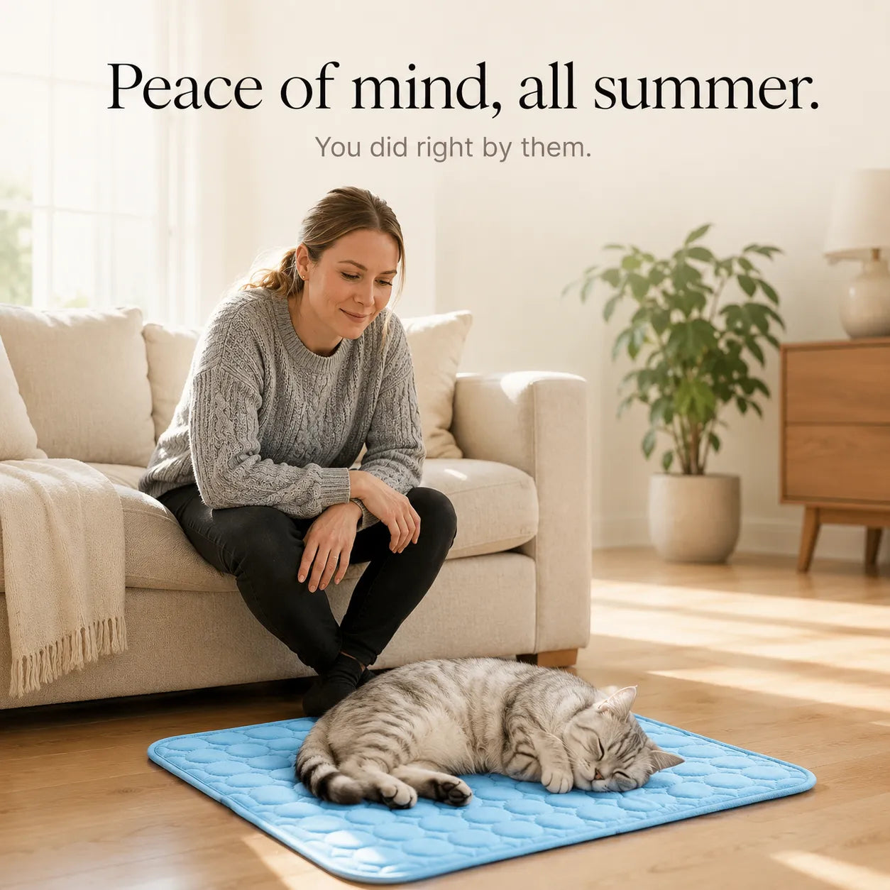 Coolabee – Cooling Mat for Dogs & Cats, No-Freeze Washable Pet Pad