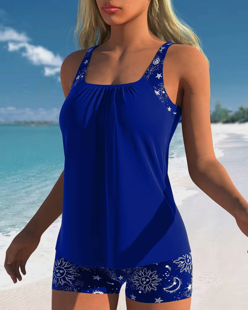 Tankini Soltryck Boyshorts
