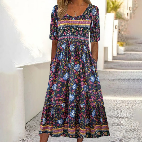 Lunessa - Relaxed Floral Patchwork Dress