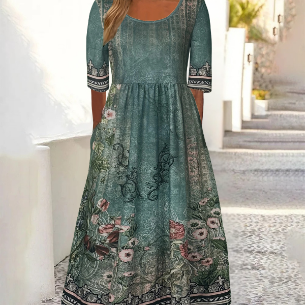 Zorelia - Casual Floral Border Dress