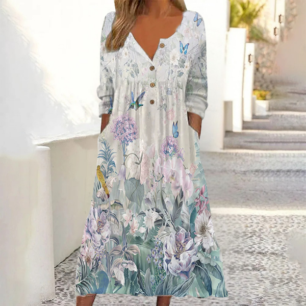 Kaeloria - Botanical Printed Maxi Dress