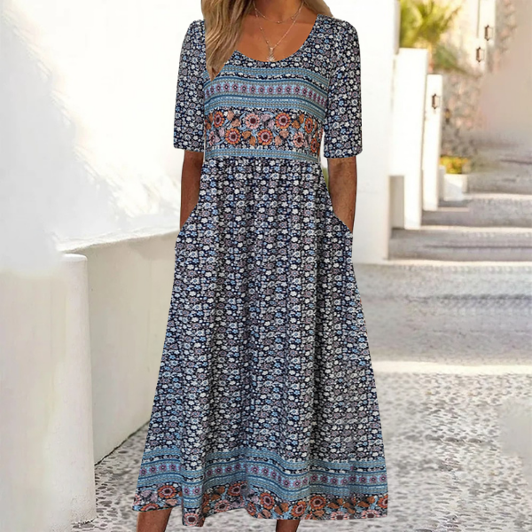 Kaelis - Printed Flowing Maxi Dress