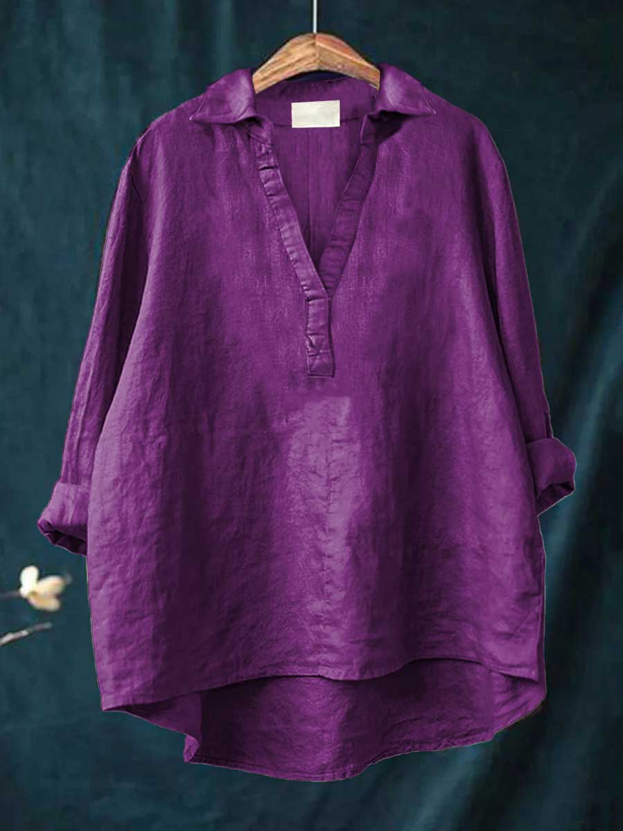 Andrea | Elegant Summer Linen Blouse