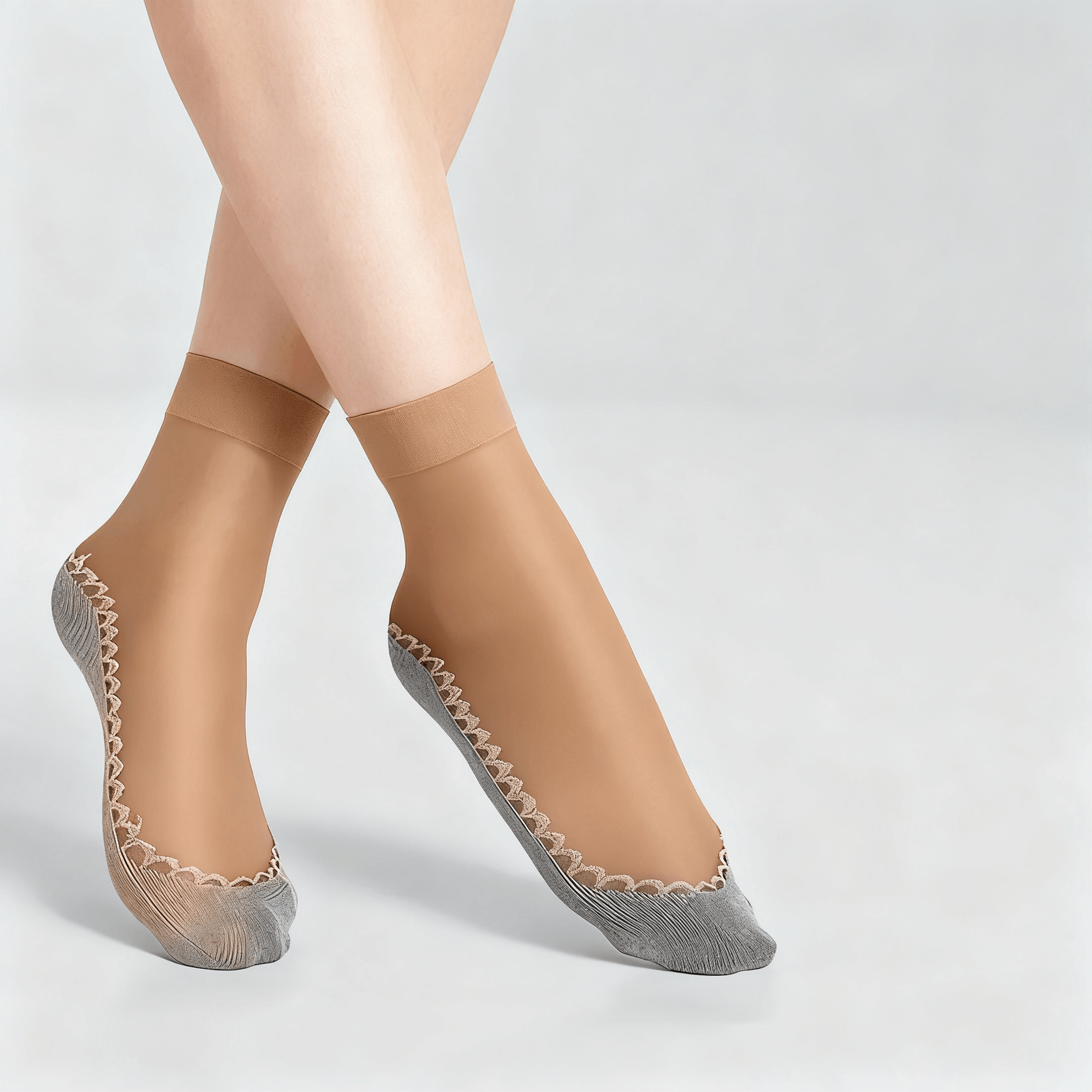 Feeluxe - Silky Anti-Slip Cotton Socks (5+5 Free)