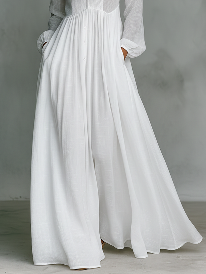 Serena | Long Buttoned Fluid Dress