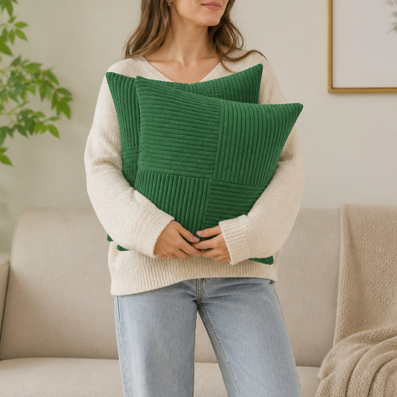 Corvella – Corduroy Cushion Cover That Matches The Photo