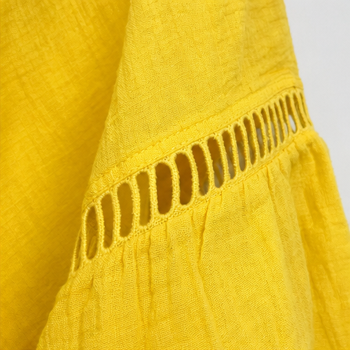 Linella – Crochet-Trim Button-Front Tunic Dress
