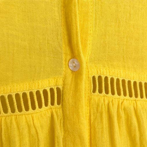 Linella – Crochet-Trim Button-Front Tunic Dress