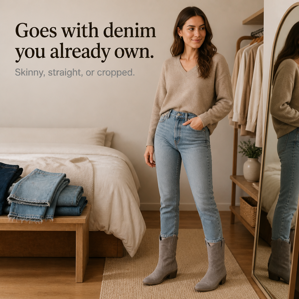 Charwell – Suede Western Ankle Boots