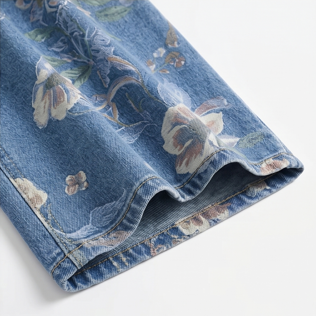 Blomara – Women's Floral Print Wide-Leg Jeans