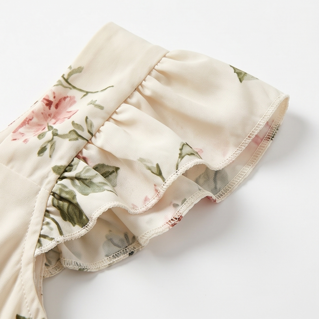 Florelle – Women's Square-Neck Floral Pleated Maxi Dress