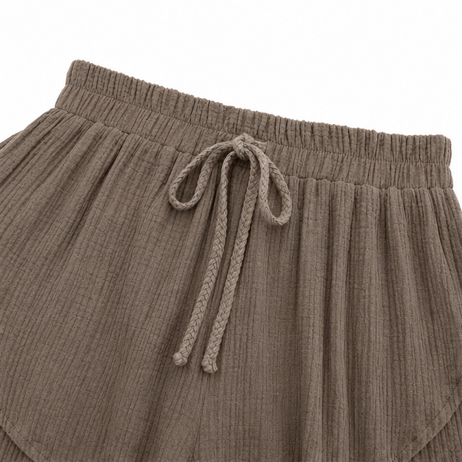 Florelle – Layered Ruffle Shorts with Drawstring Waist