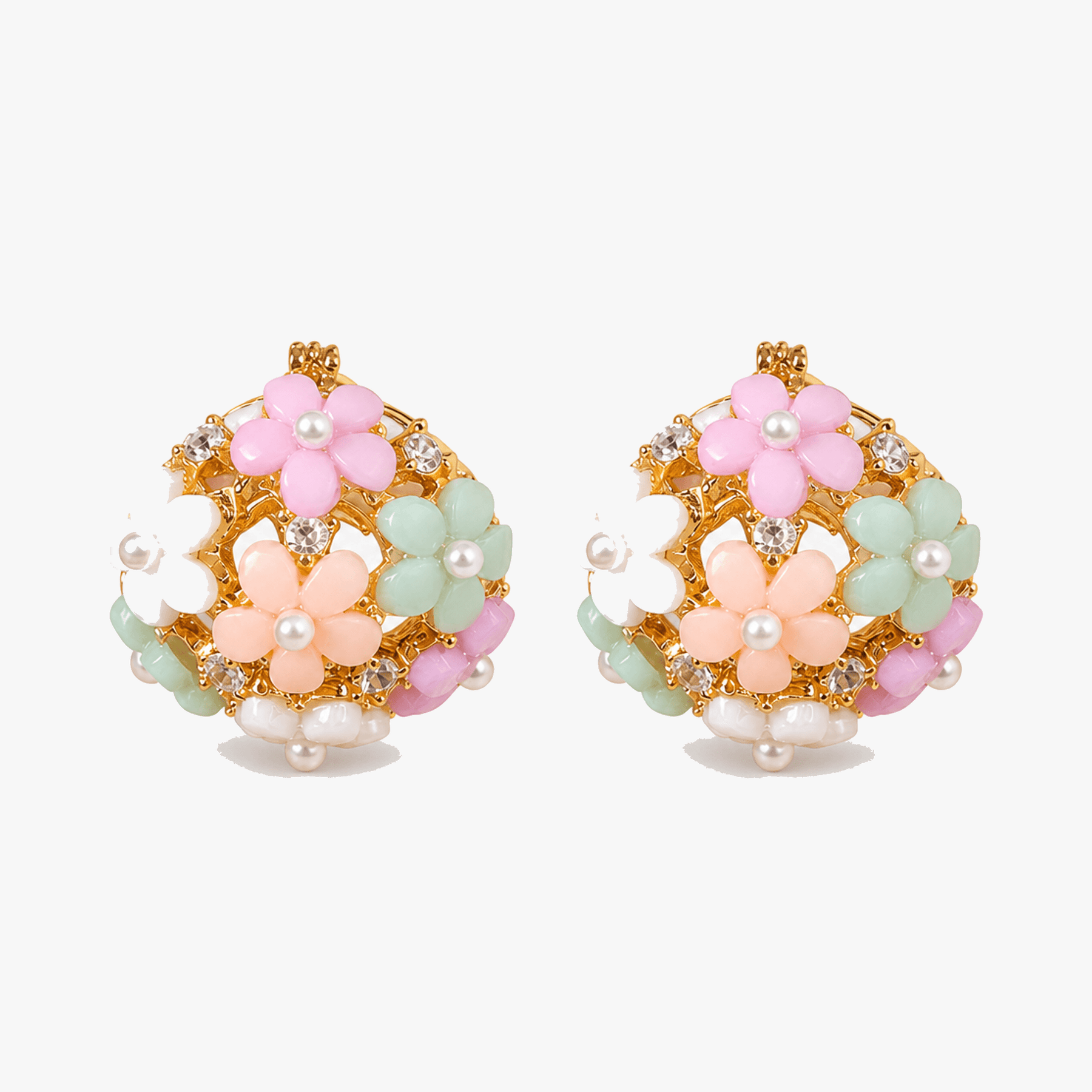 Florelle – Pastel Floral Cubic Zirconia Earrings