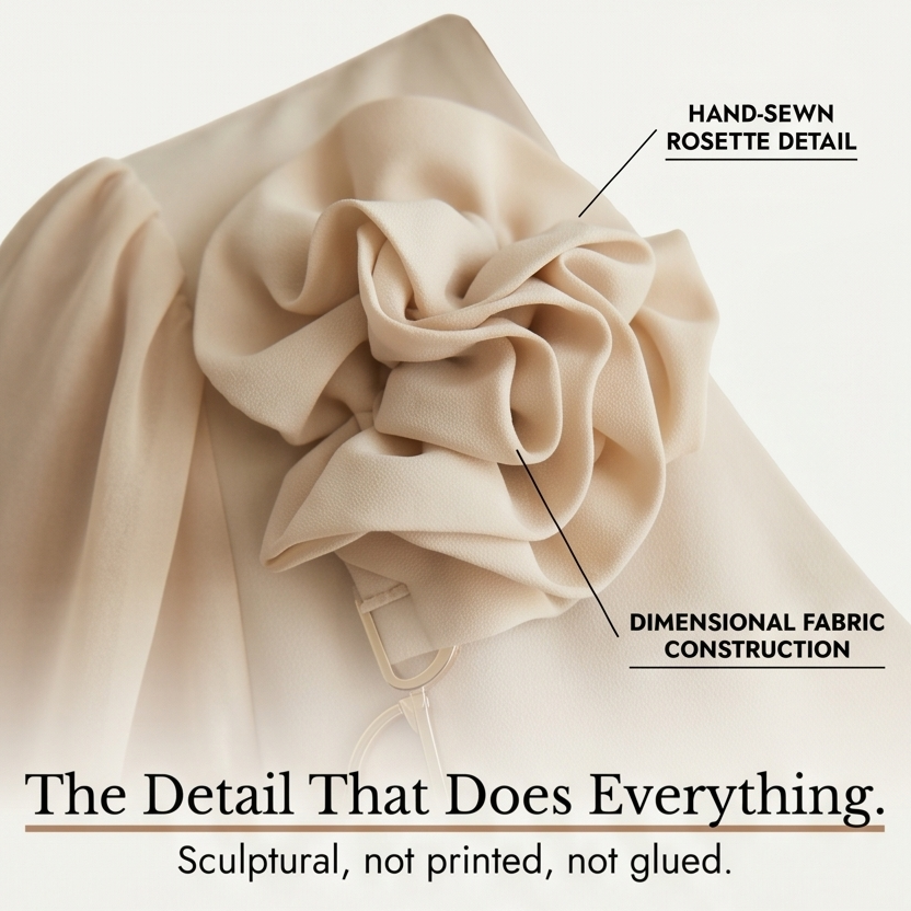 Florelle – Women's Rosette Shoulder Mini Dress