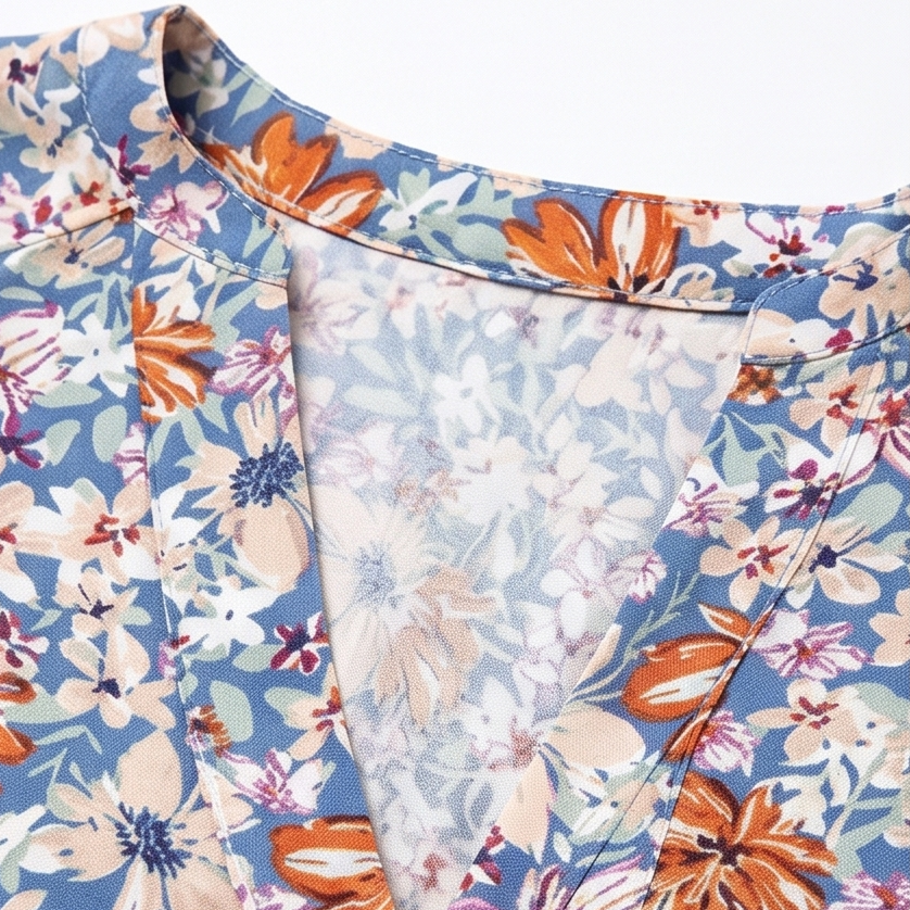 Florenza – Women's Floral Puff Sleeve V-Neck Blouse
