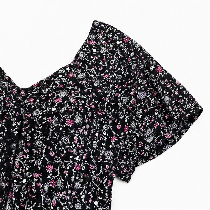 Florenza – Floral V-neck Short Sleeve Tunic Top for Women