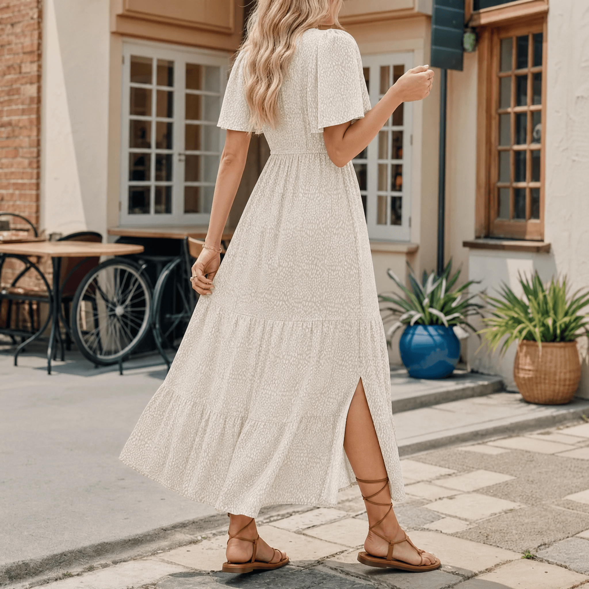 Florenza – Smocked Floral Maxi Dress for Spring