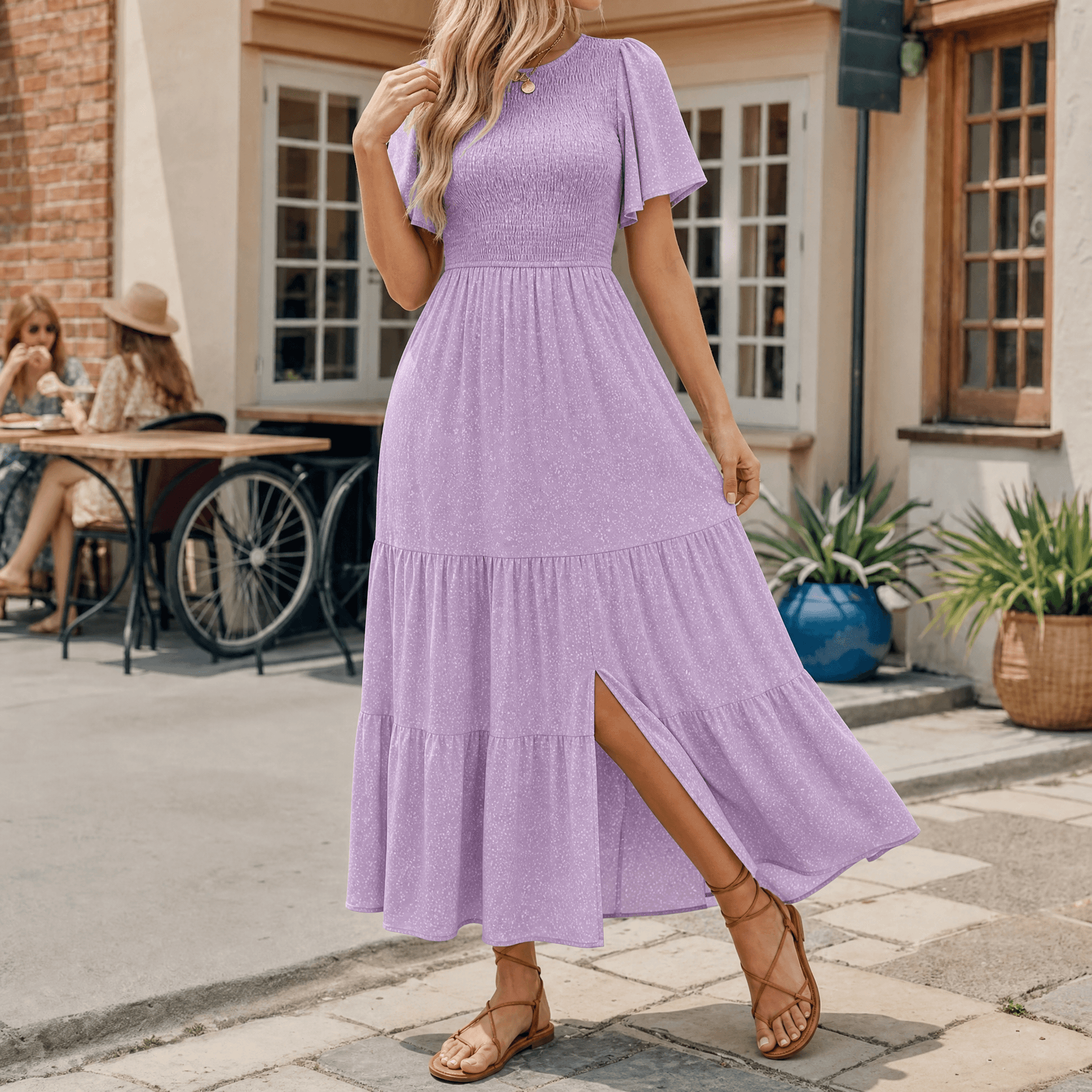 Florenza – Smocked Floral Maxi Dress for Spring