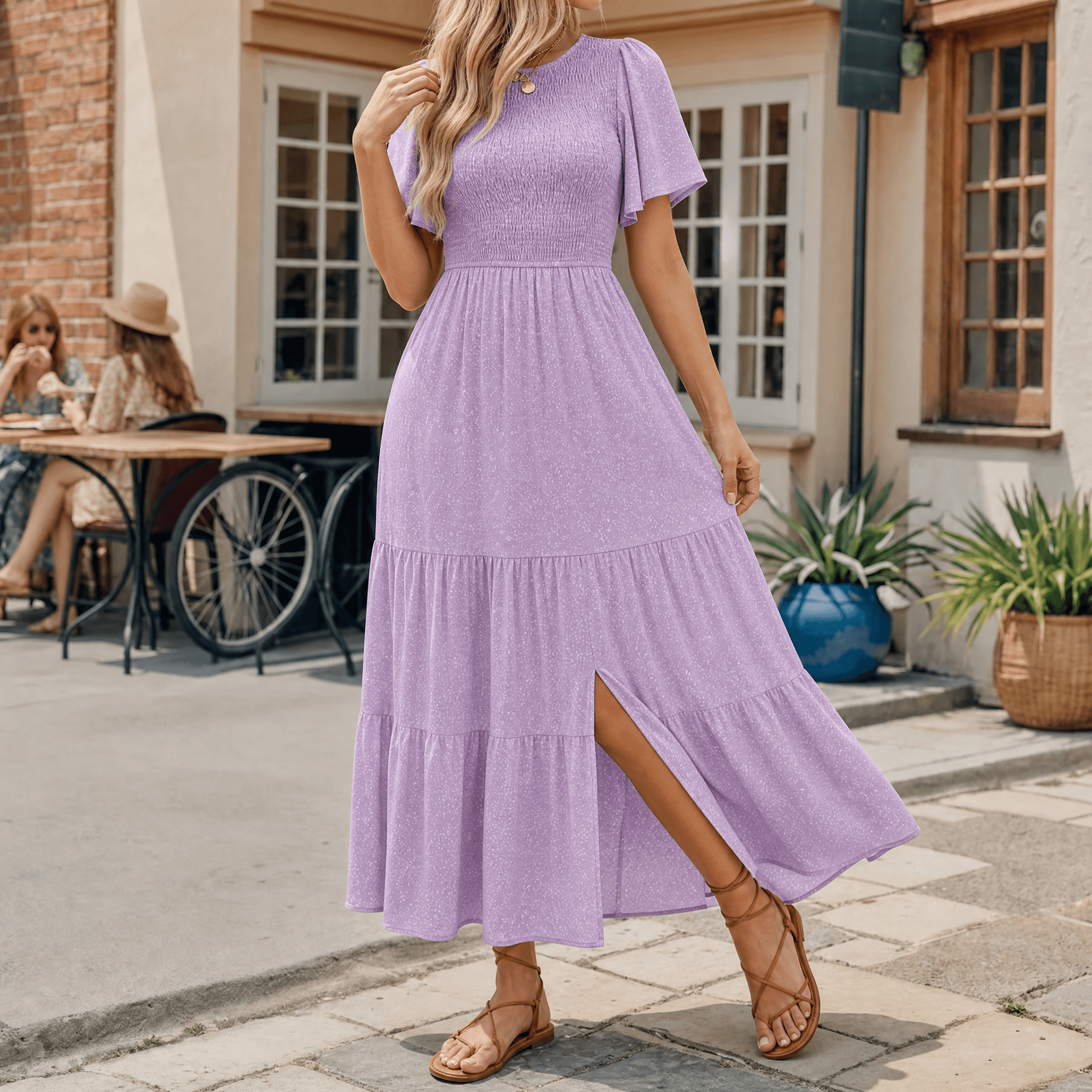 Florenza – Smocked Floral Maxi Dress for Spring
