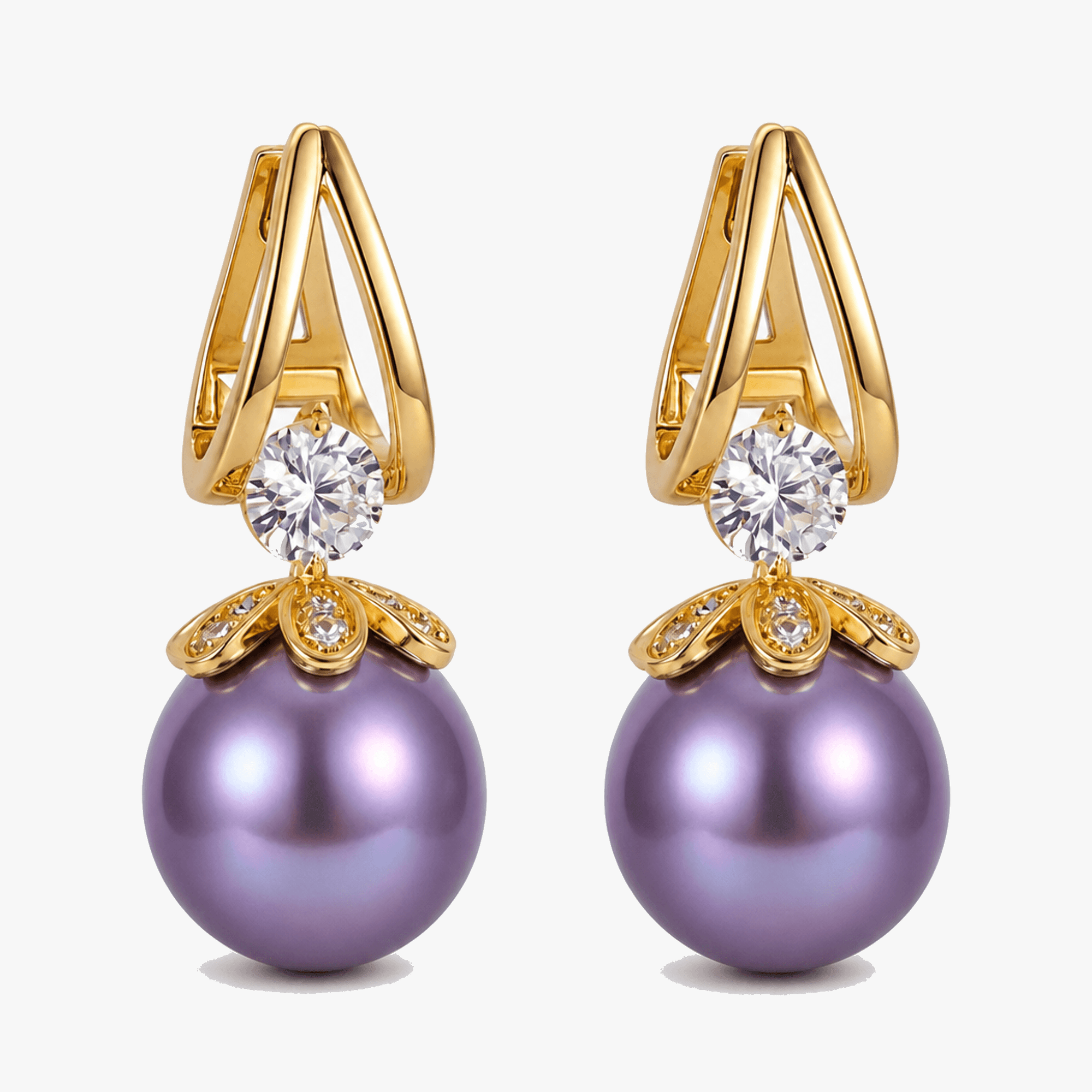 Florenza – Sparkling Pearl Drop Earrings