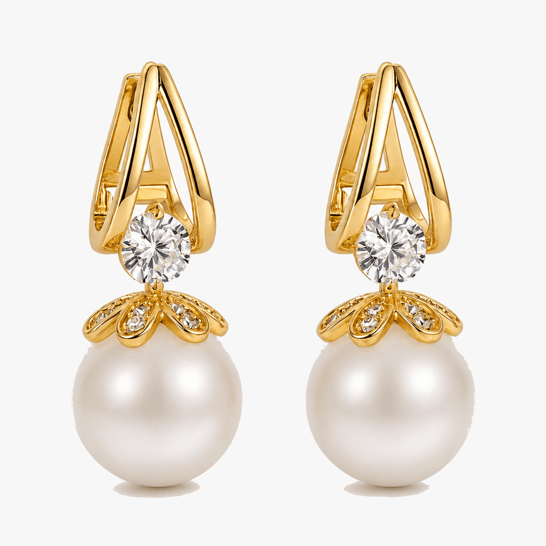 Florenza – Sparkling Pearl Drop Earrings