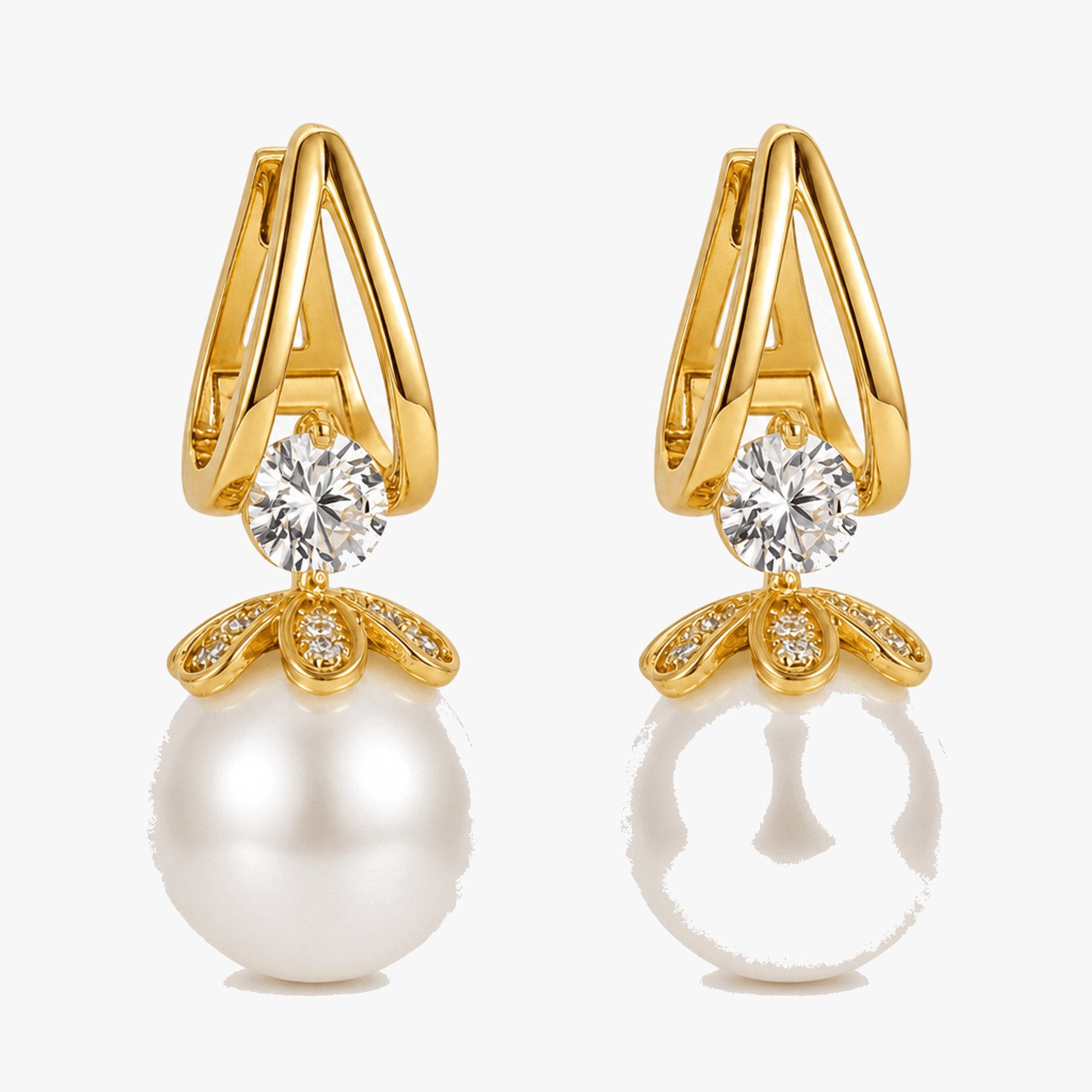 Florenza – Sparkling Pearl Drop Earrings