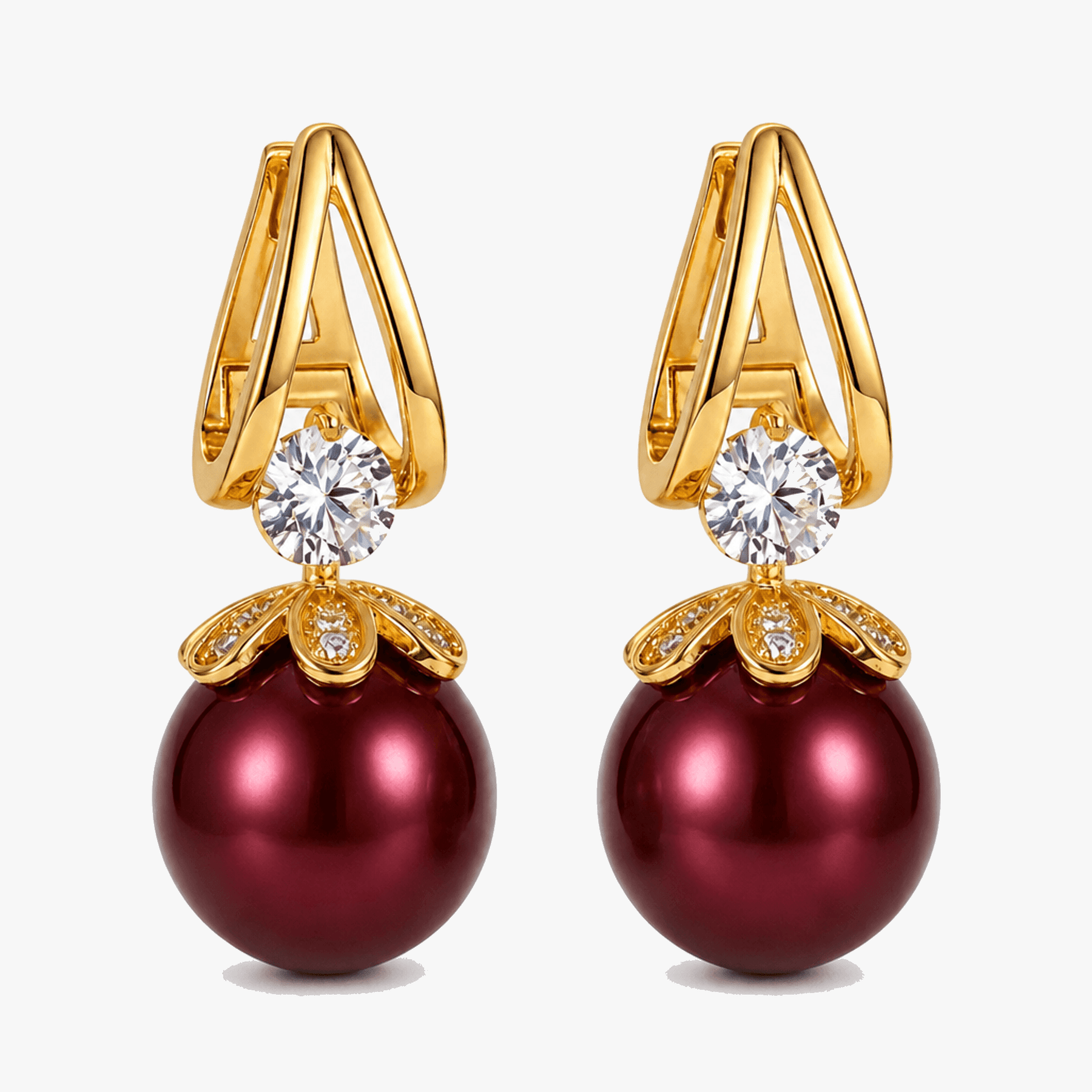 Florenza – Sparkling Pearl Drop Earrings