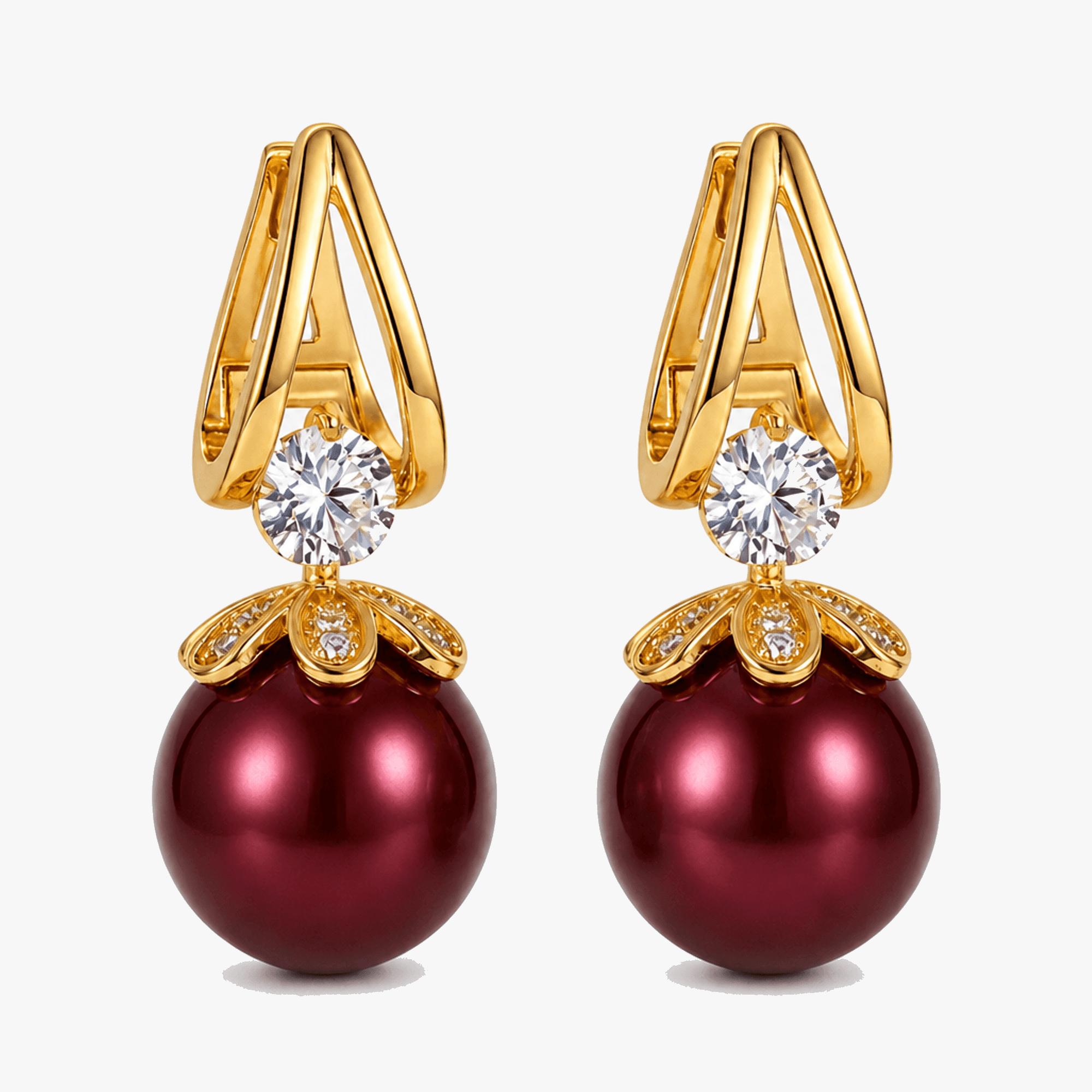 Florenza – Sparkling Pearl Drop Earrings