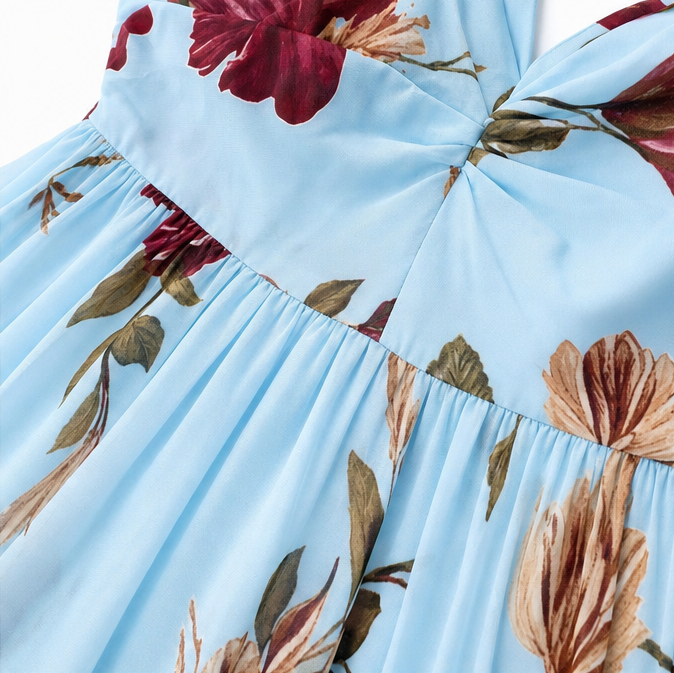 Florenza – Floral Spaghetti Strap Maxi Dress with V-Neck