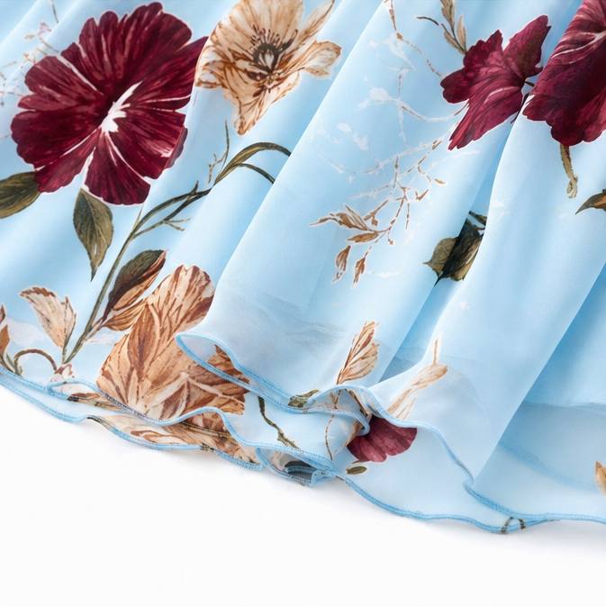 Florenza – Floral Spaghetti Strap Maxi Dress with V-Neck