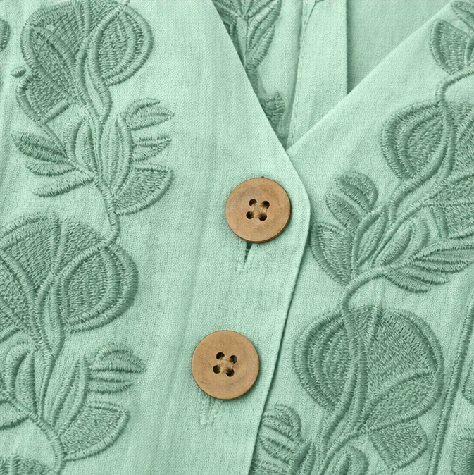 Florenza – V-Neck Blouse with Buttons
